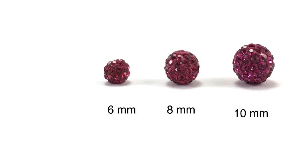 8mm Fuchsia Pink Shamballa Bead | Bellaire Wholesale