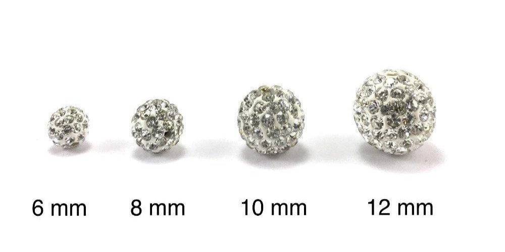 12mm Crystal Clear Shamballa Bead | Bellaire Wholesale