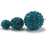 12mm Teal Blue Shamballa Bead | Bellaire Wholesale