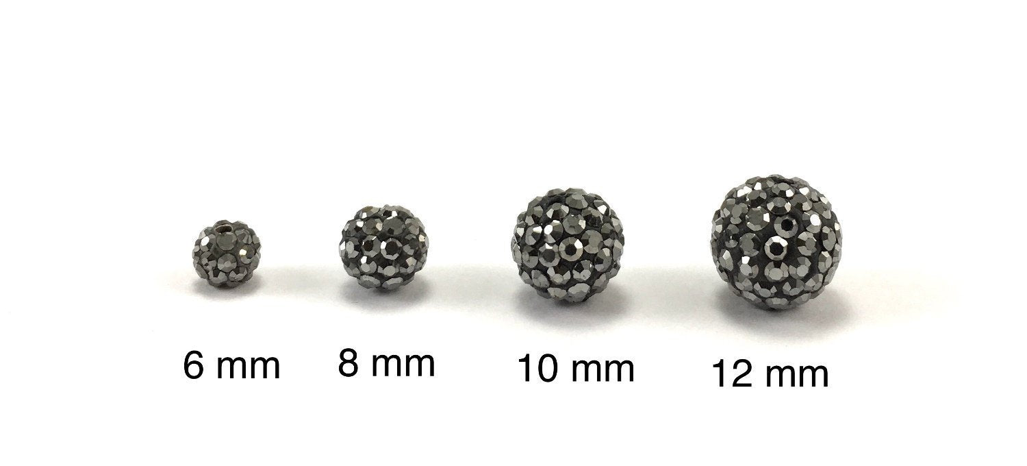 10mm Dark Grey Shamballa Bead | Bellaire Wholesale