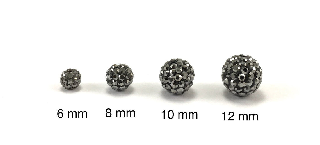 12mm Dark Grey Shamballa Bead | Bellaire Wholesale