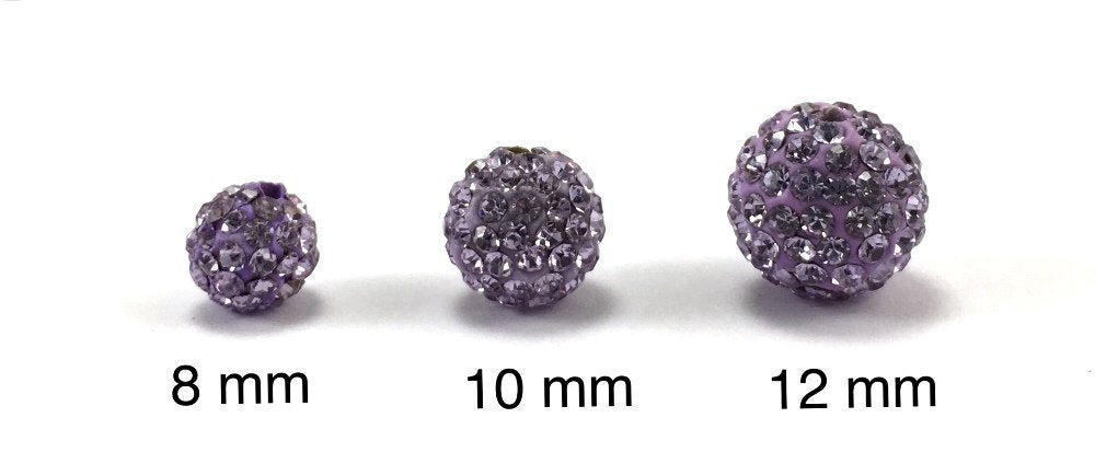 8mm Light Purple Shamballa Bead | Bellaire Wholesale