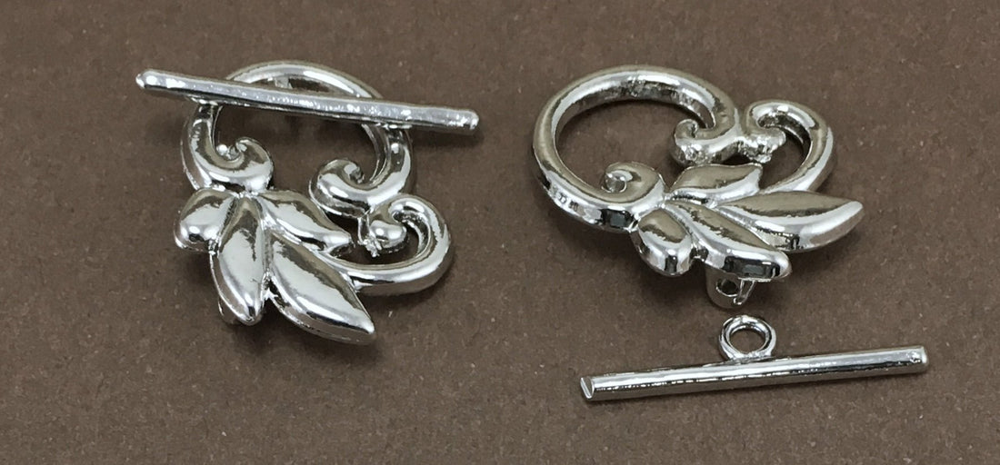 Alloy Leaf Toggle Charm, Silver Plated Toggle | Bellaire Wholesale