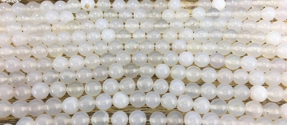 4mm White Agate Bead | Bellaire Wholesale