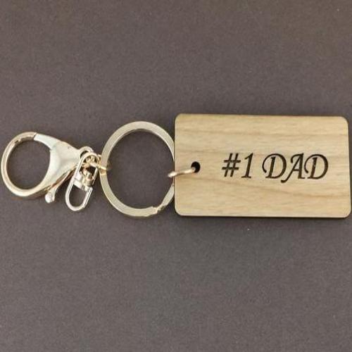 Wood Engraved Jewelry, Number 1 Dad Wood Charm | Bellaire Wholesale