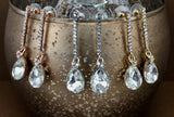 Crystal Straight Line Teardrop Earrings, Silver | Bellaire Wholesale
