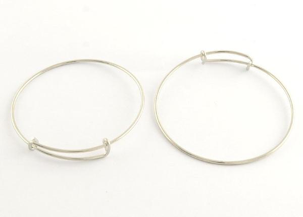 Adjustable Iron Bangle Platinum Color | Bellaire Wholesale
