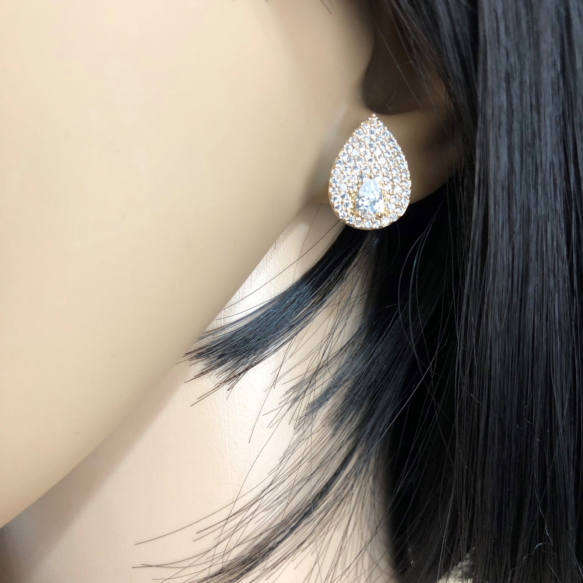 Bridal Cubic Zirconia Earrings, 18K Plated | Bellaire Wholesale