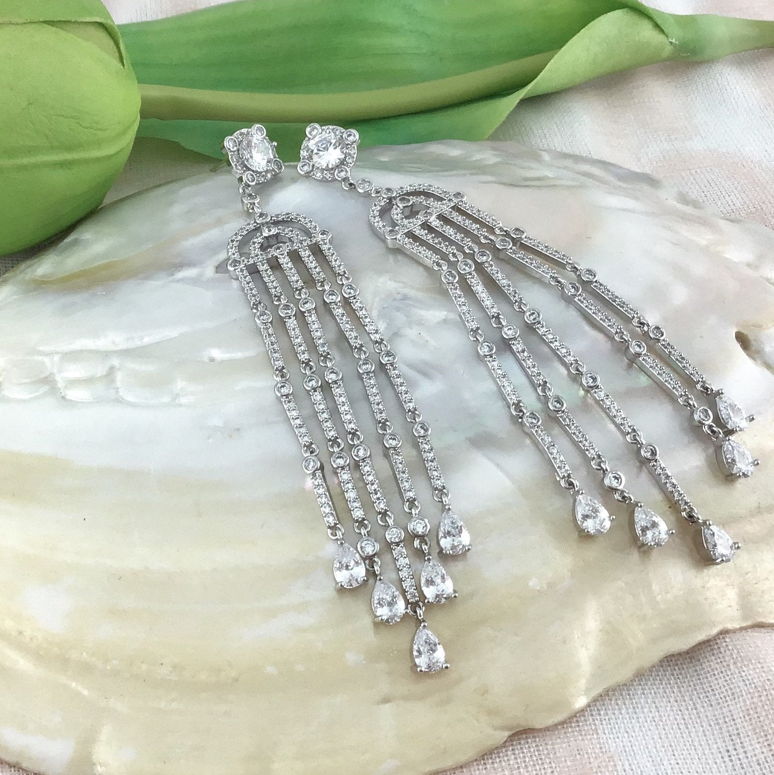 Bridal Cubic Zirconia Earrings, 18K Plated | Bellaire Wholesale