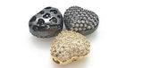 Cz Pave, Micro Pave Gold Heart Bead | Bellaire Wholesale