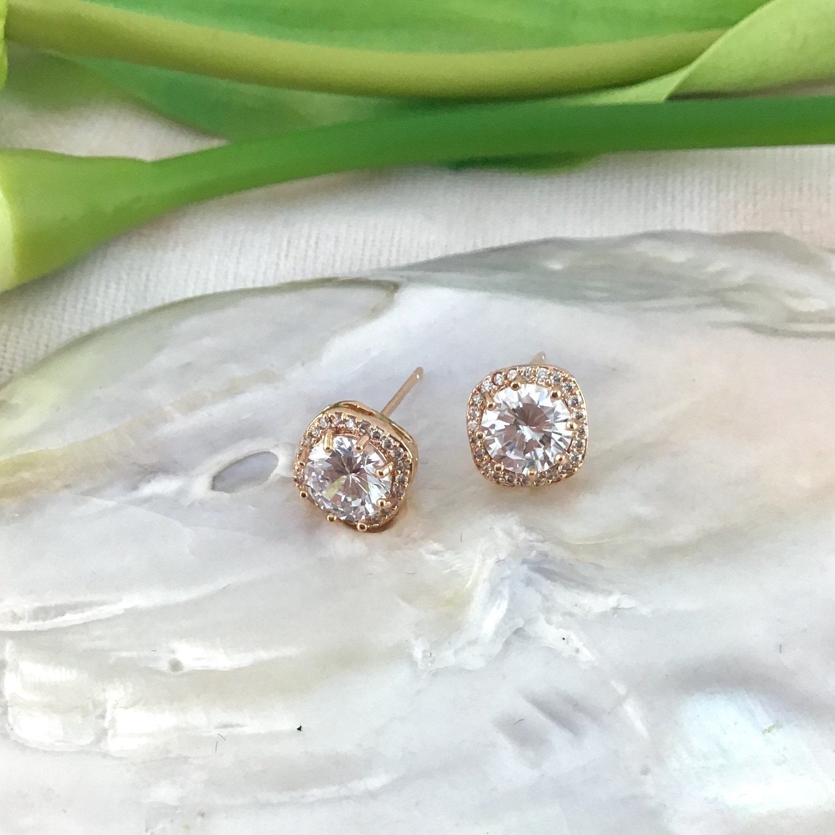 Bridal Cubic Zirconia Earrings, 18K Plated | Bellaire Wholesale