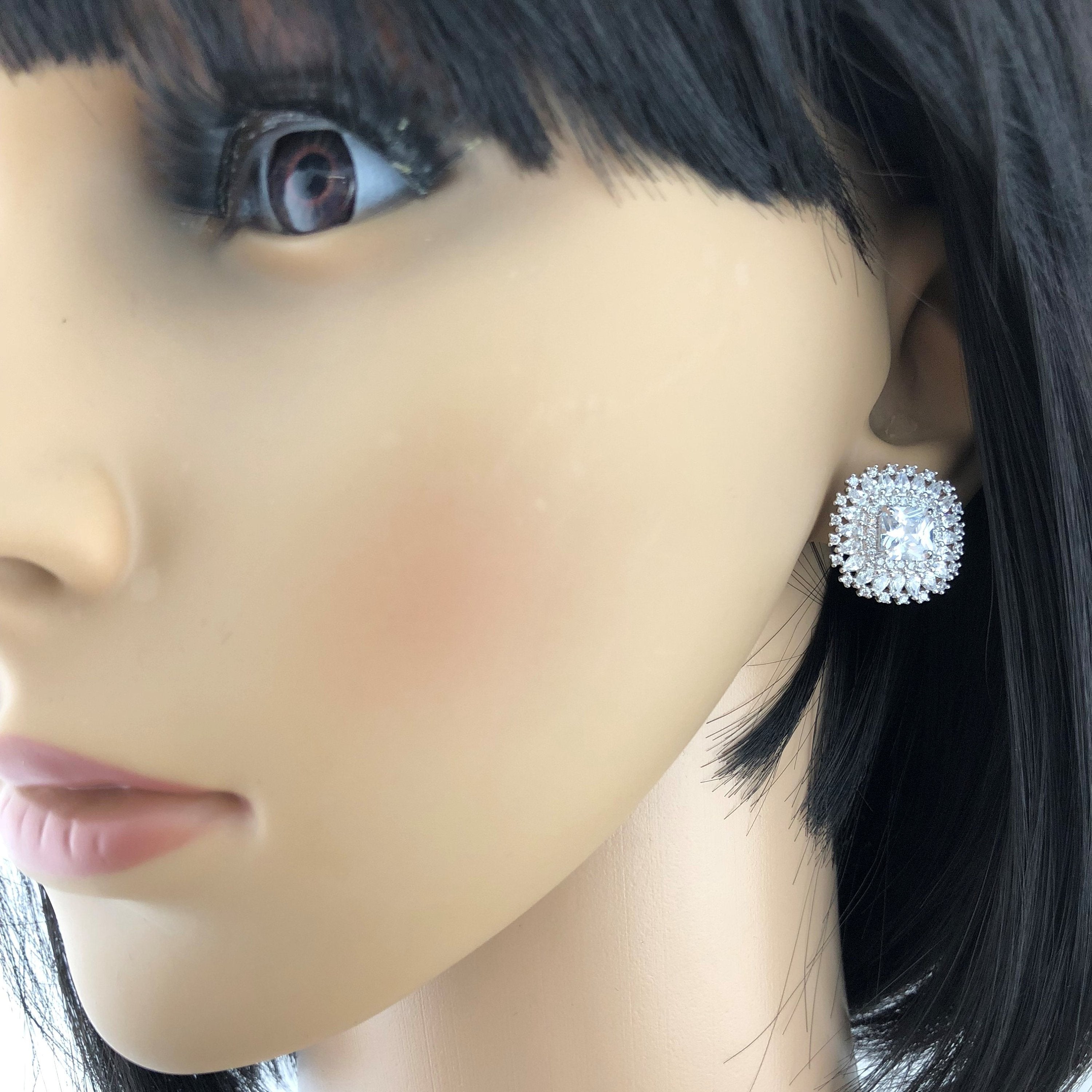 Bridal Cubic Zirconia Earrings, 18K Plated | Bellaire Wholesale