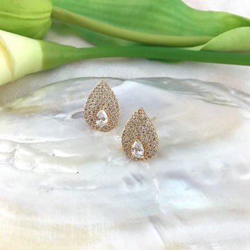 Bridal Cubic Zirconia Earrings, 18K Plated | Bellaire Wholesale