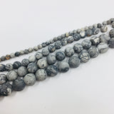 Frosted Map Stone, Grey Japser Bead, Natural stone,