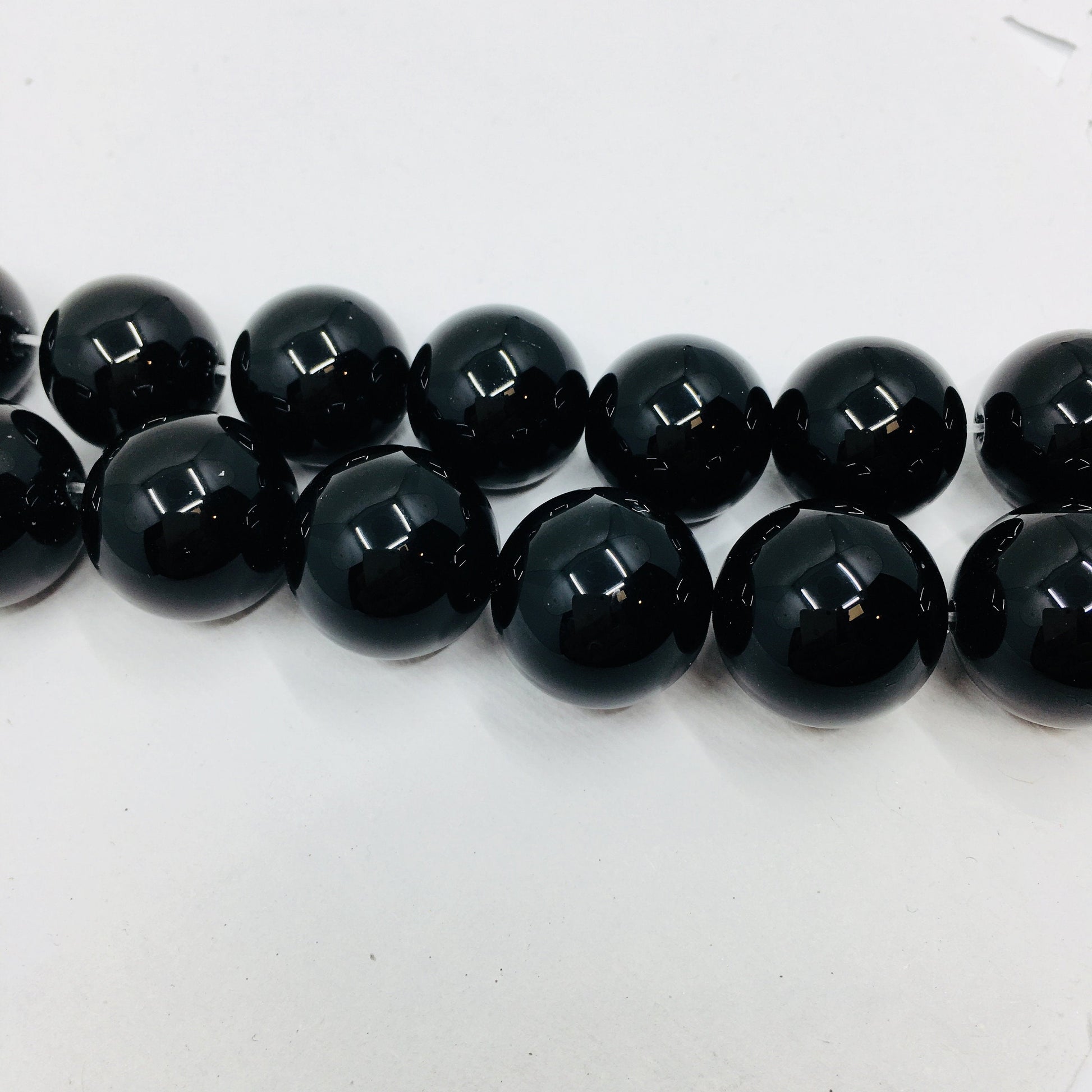 Shiny Onyx Bead, Black natural stone | Bellaire Wholesale