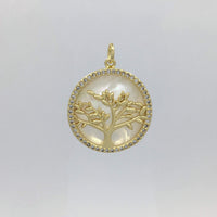 Small Tree of Life Charms, Gold and Rhodium Tree Charm, Mother of Pearl