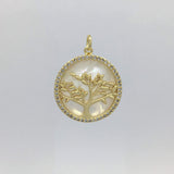 Small Tree of Life Charms, Gold and Rhodium Tree Charm, Mother of Pearl