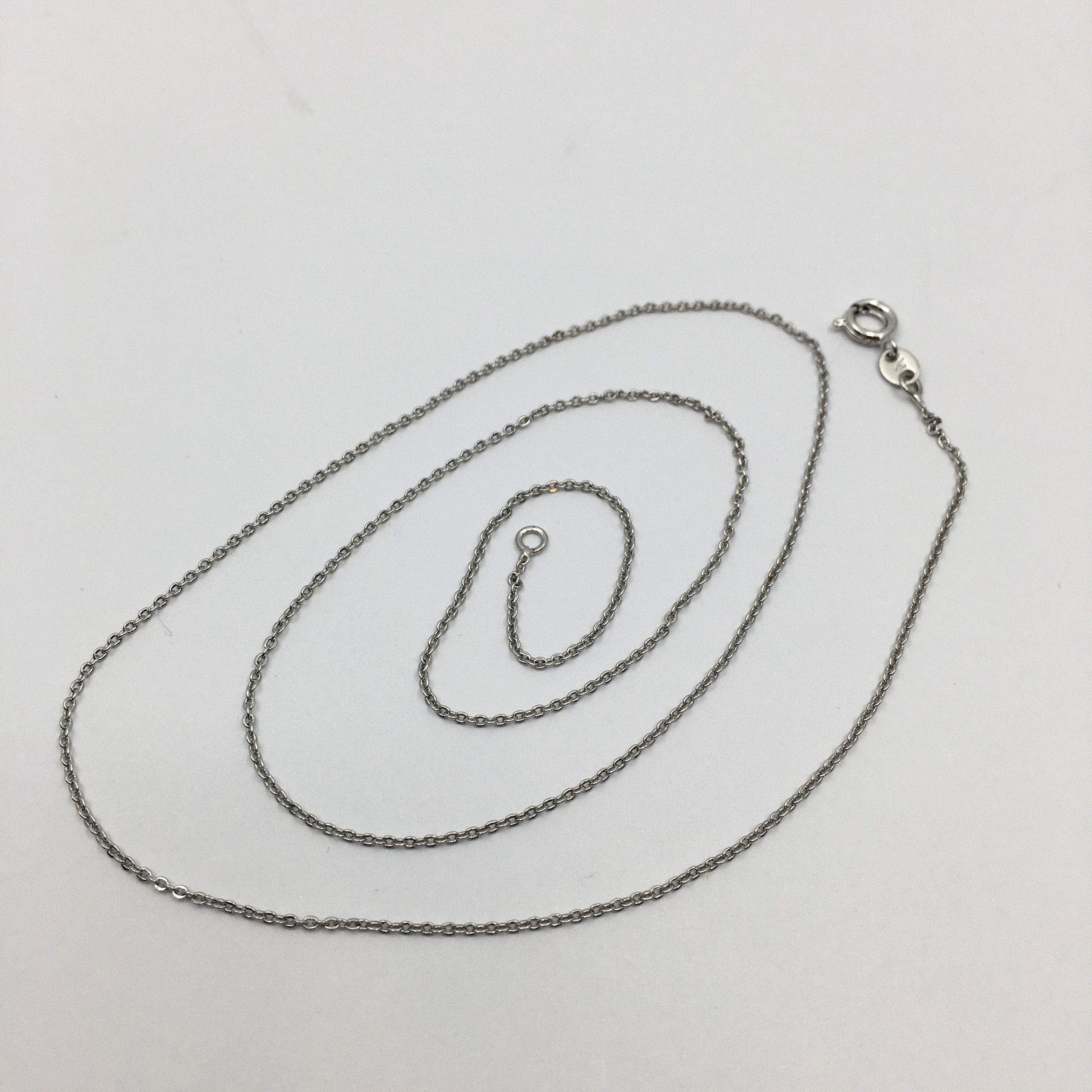 18 inch Finished Rhodium link Chain | Bellaire Wholesale