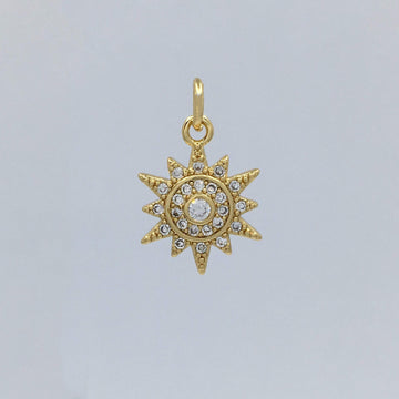 Sun Charm, Sun Rays Charm, 17Lx11Wx3mm Charm, 1Pc per order