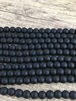 8mm Frosted  Black Onyx Bead | Bellaire Wholesale