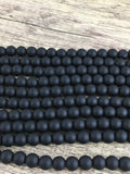 8mm Frosted  Black Onyx Bead | Bellaire Wholesale