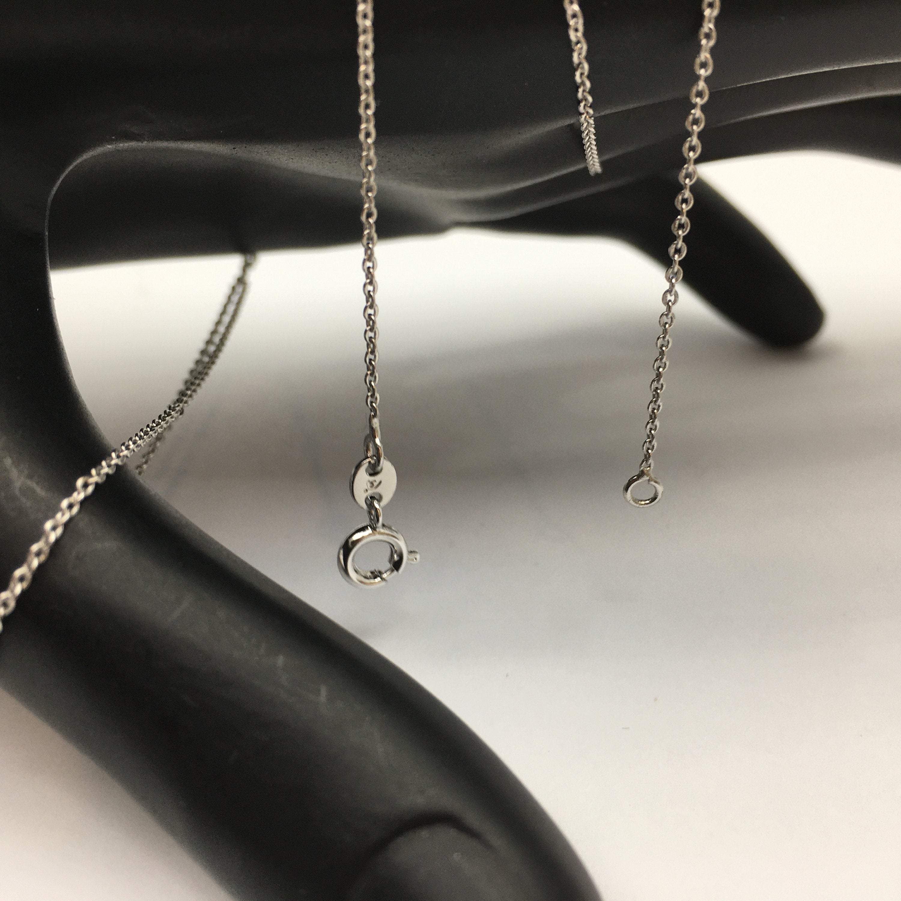 18 inch Finished Rhodium link Chain | Bellaire Wholesale
