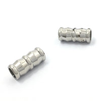 3Pcs Stainless steel Rhodium Round Beads | Bellaire Wholesale
