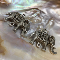 4pc Antique Elephant Alloy Connector Charm | Bellaire Wholesale