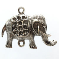 4pc Antique Elephant Alloy Connector Charm | Bellaire Wholesale