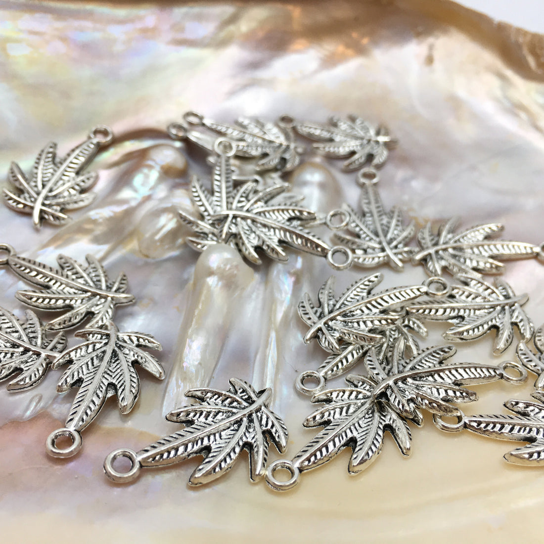 Rhodium Weed Charm | Bellaire Wholesale Etsy