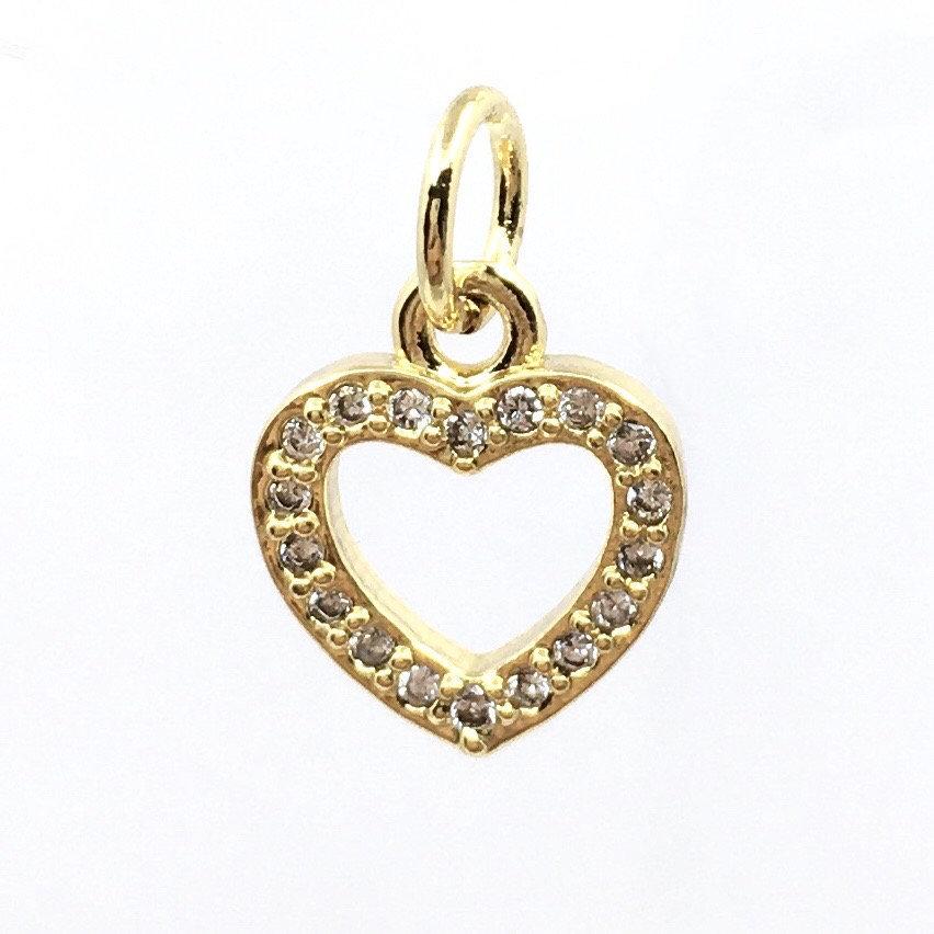 18K Gold Plated Carved Heart Charm | Bellaire Wholesale