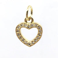 18K Gold Plated Carved Heart Charm | Bellaire Wholesale