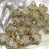 18K Gold Plated Puffed Heart Charm | Bellaire Wholesale