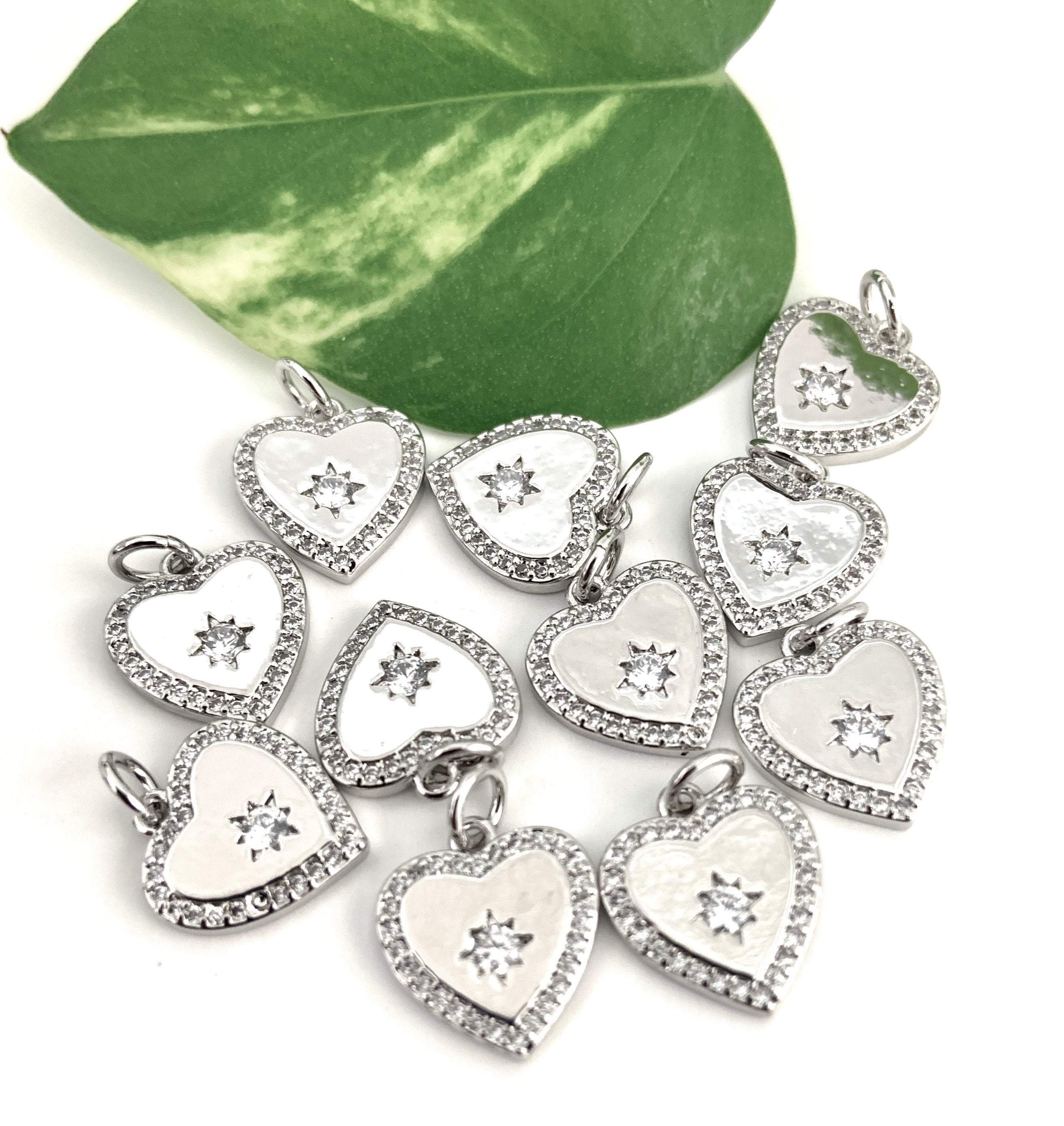 18K Gold Plated Heart CZ Star Charm | Bellaire Wholesale