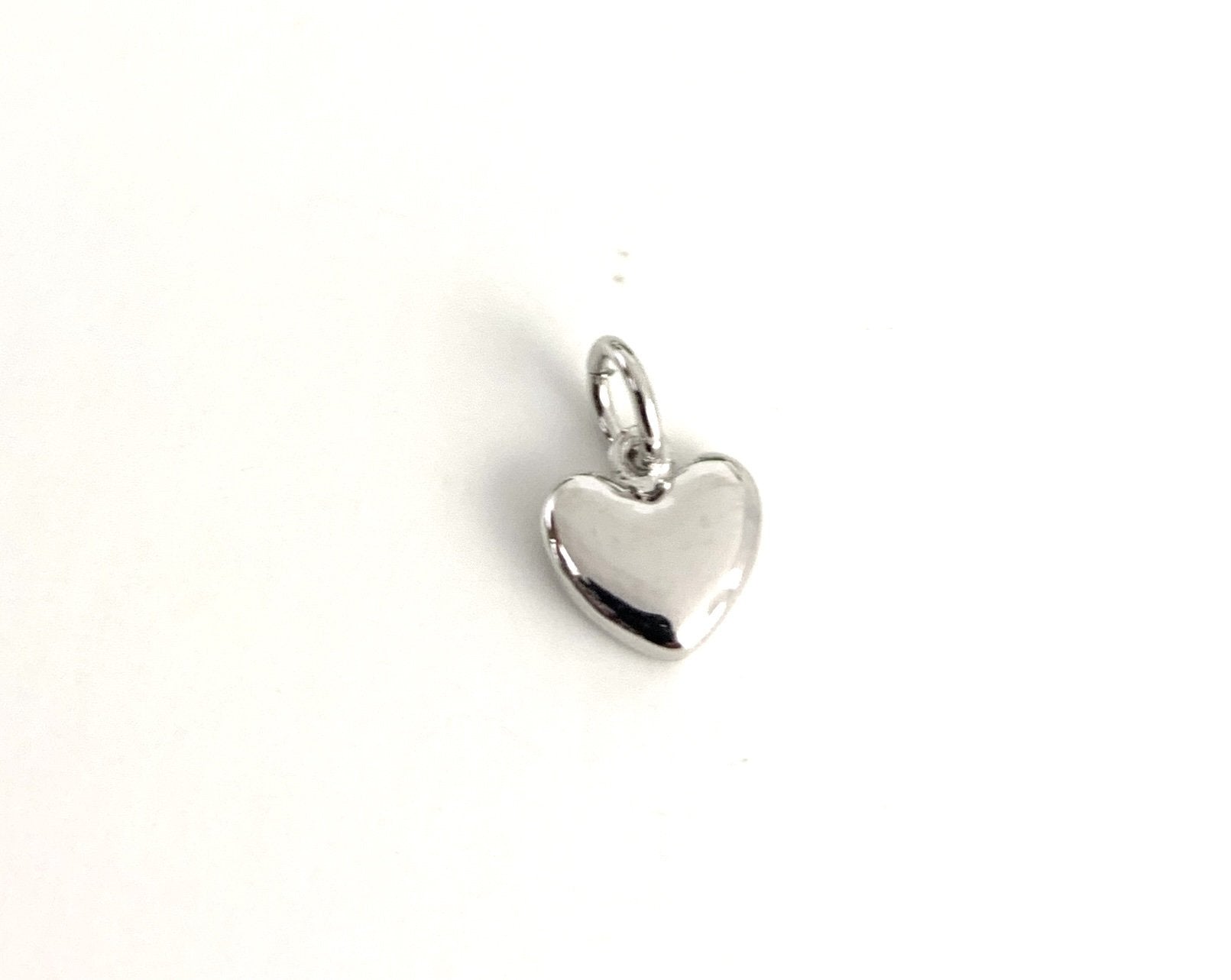 Gold and Rhodium Plated Puffed Heart Charm | Bellaire Wholesale