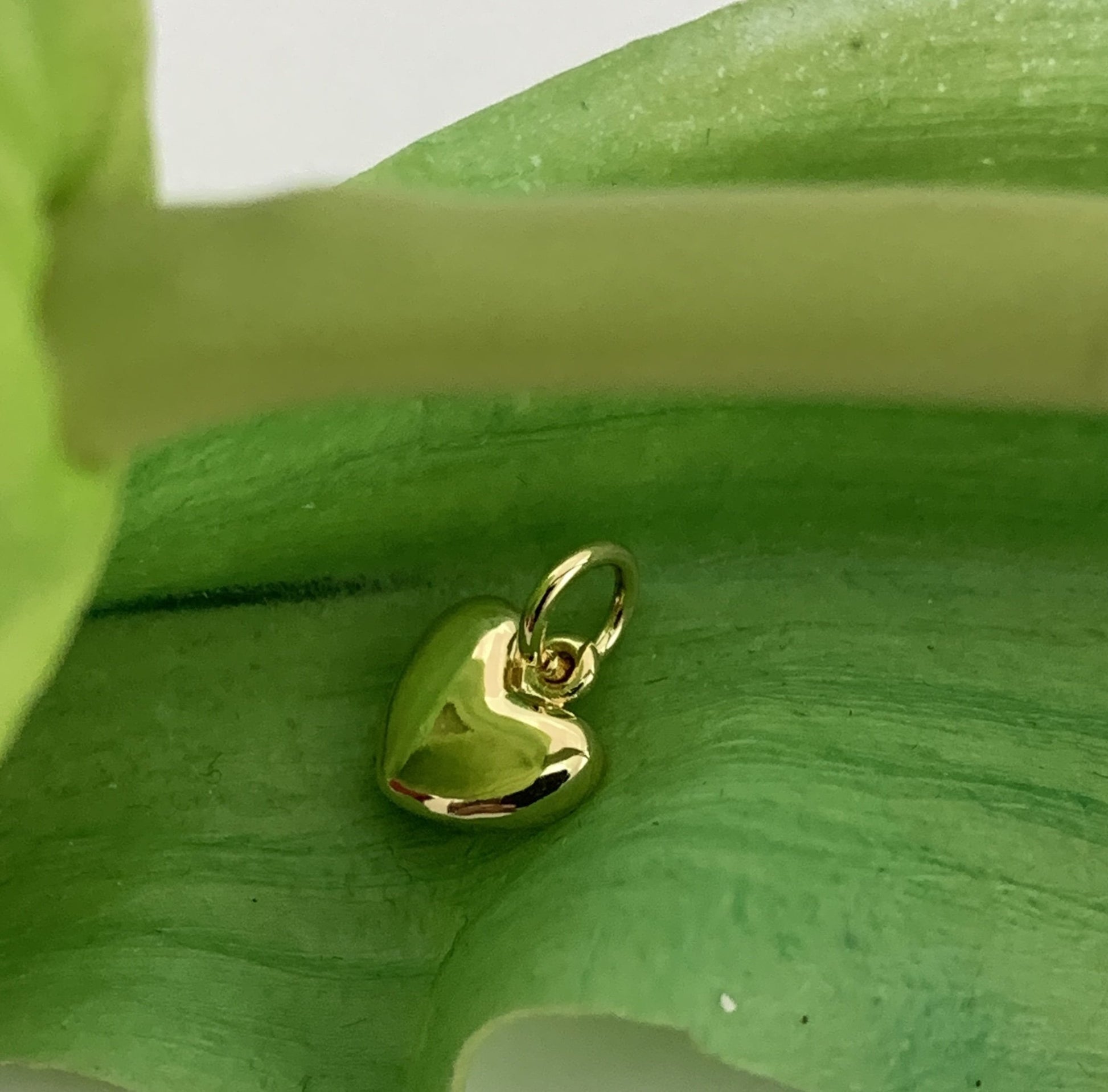 Gold and Rhodium Plated Puffed Heart Charm | Bellaire Wholesale