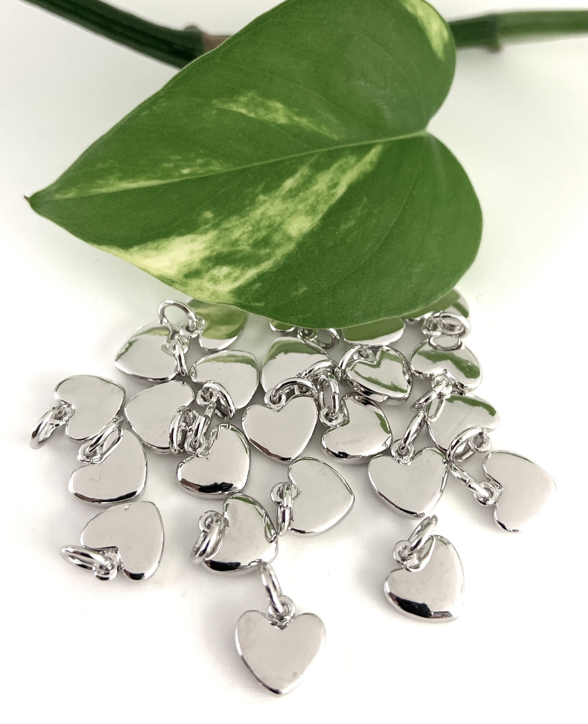 Gold and Rhodium Plated Puffed Heart Charm | Bellaire Wholesale