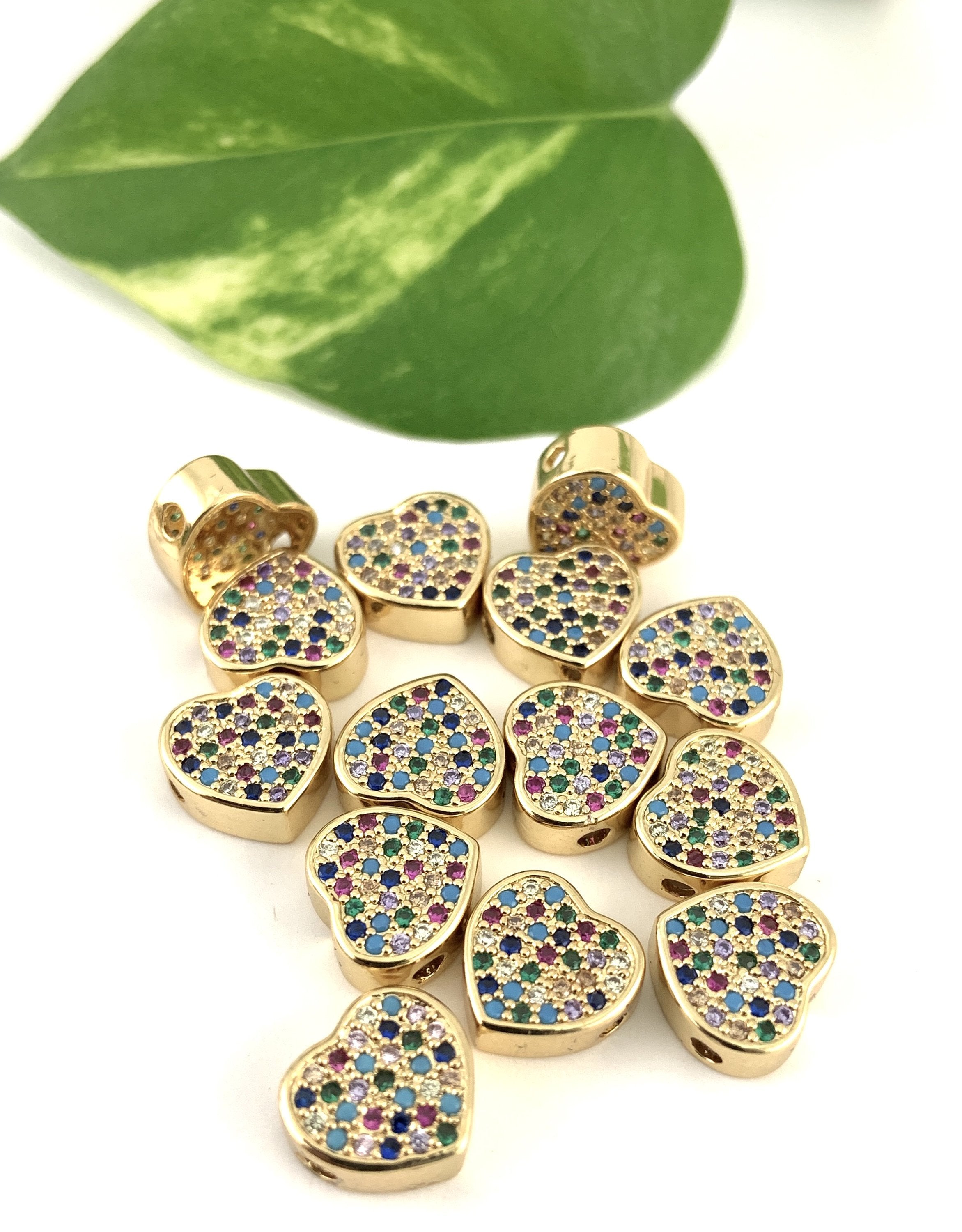 Heart Cubic Zirconia Beads | Bellaire Wholesale