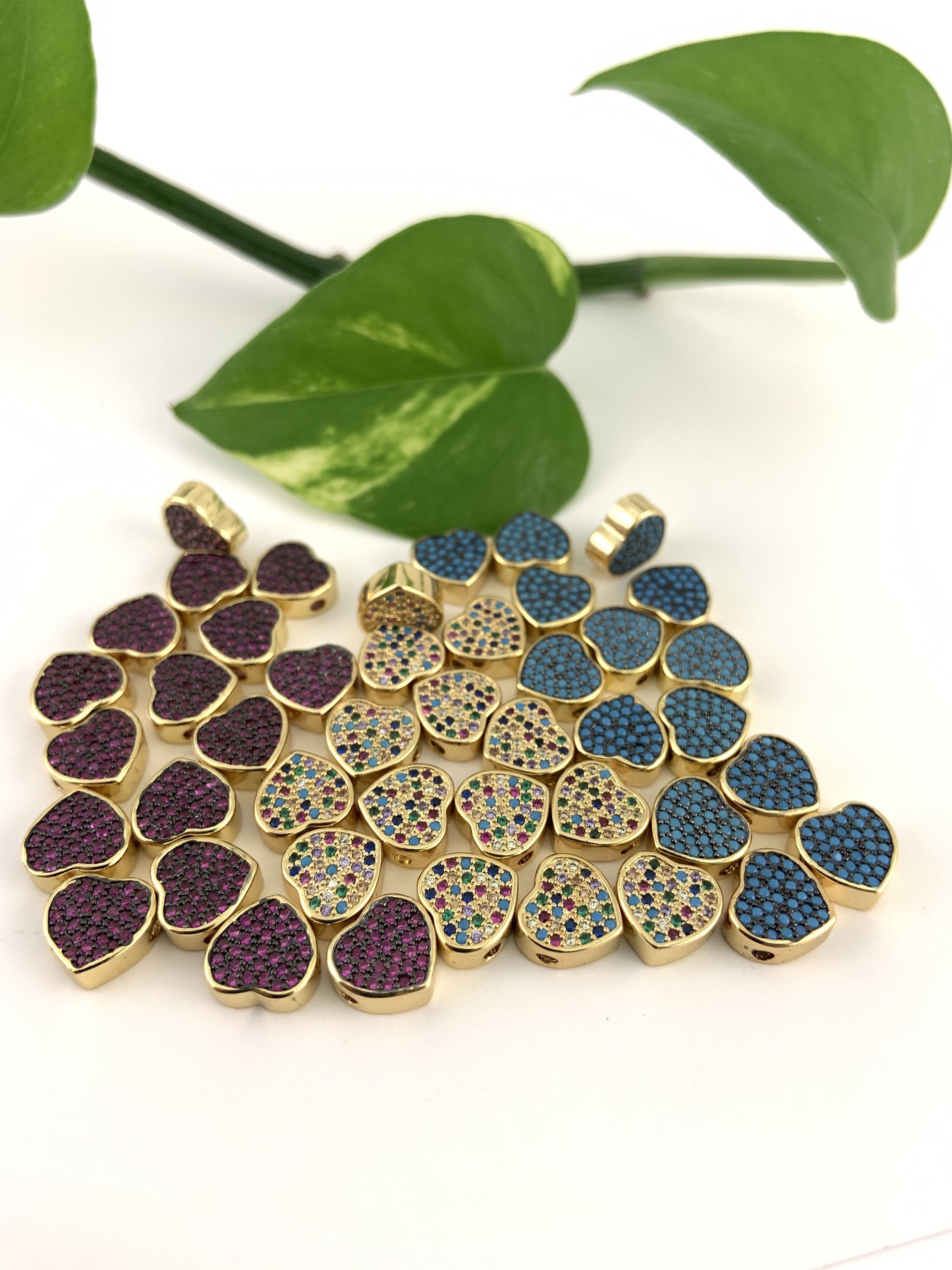 Heart Cubic Zirconia Beads | Bellaire Wholesale