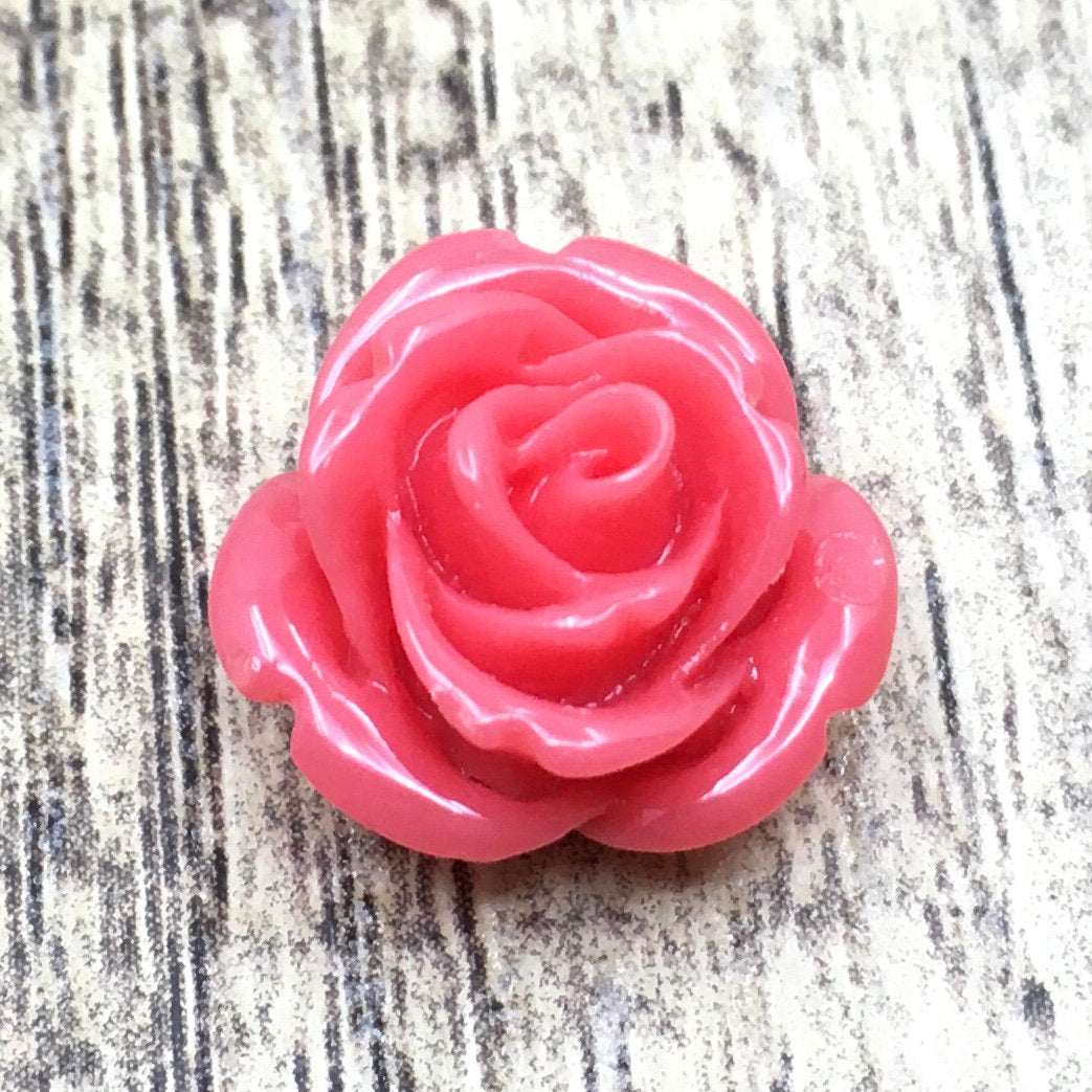 Rose Flower Resin Bead, Pack of 10 | Bellaire Wholesale