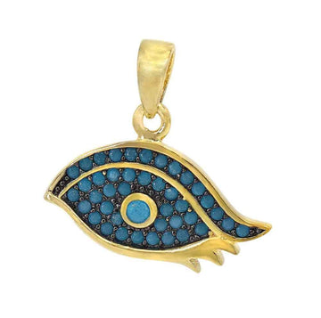 Sterling silver gold & Turquoise Eye Charm | Bellaire Wholesale