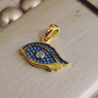 Sterling silver gold & Turquoise Eye Charm | Bellaire Wholesale