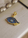 Sterling silver gold & Turquoise Eye Charm | Bellaire Wholesale
