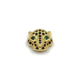 Brass Gold Green Eyed Cheetah Bead | Bellaire Wholesale
