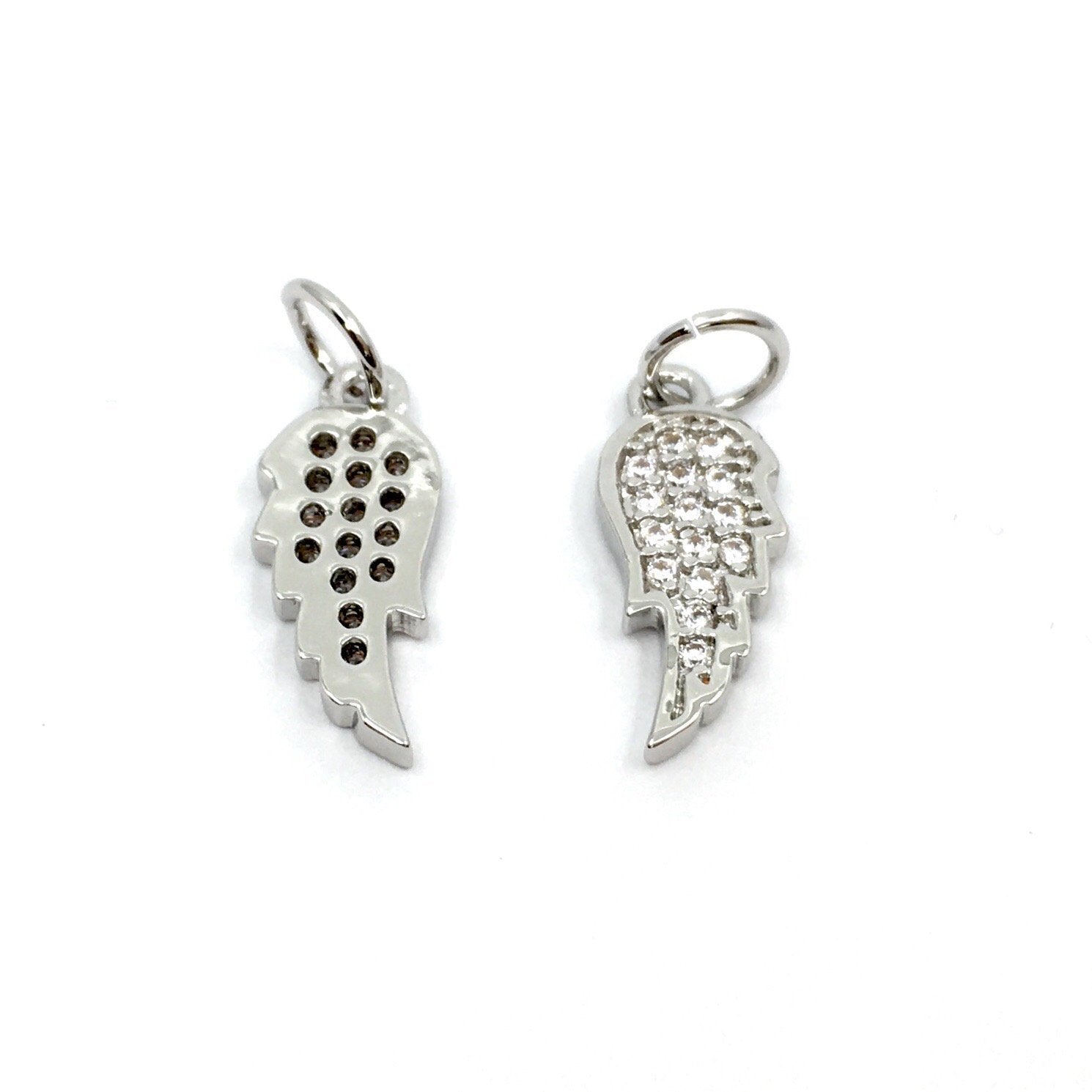 Angel Wings CZ Pave Flat Charm | Bellaire Wholesale