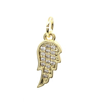 Angel Wings CZ Pave Flat Charm | Bellaire Wholesale
