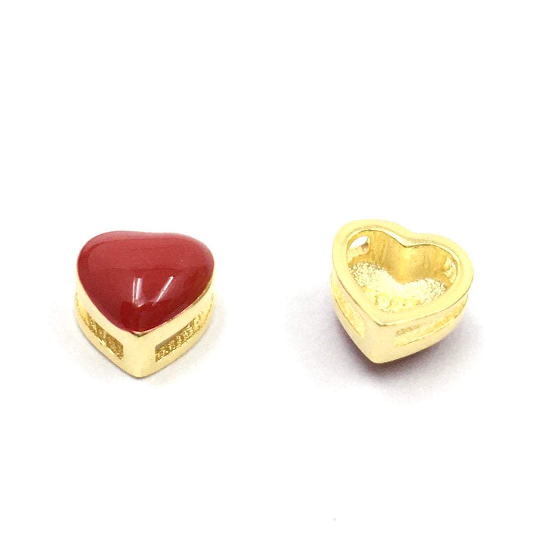 Heart Red Sterling Silver Bead | Bellaire Wholesale