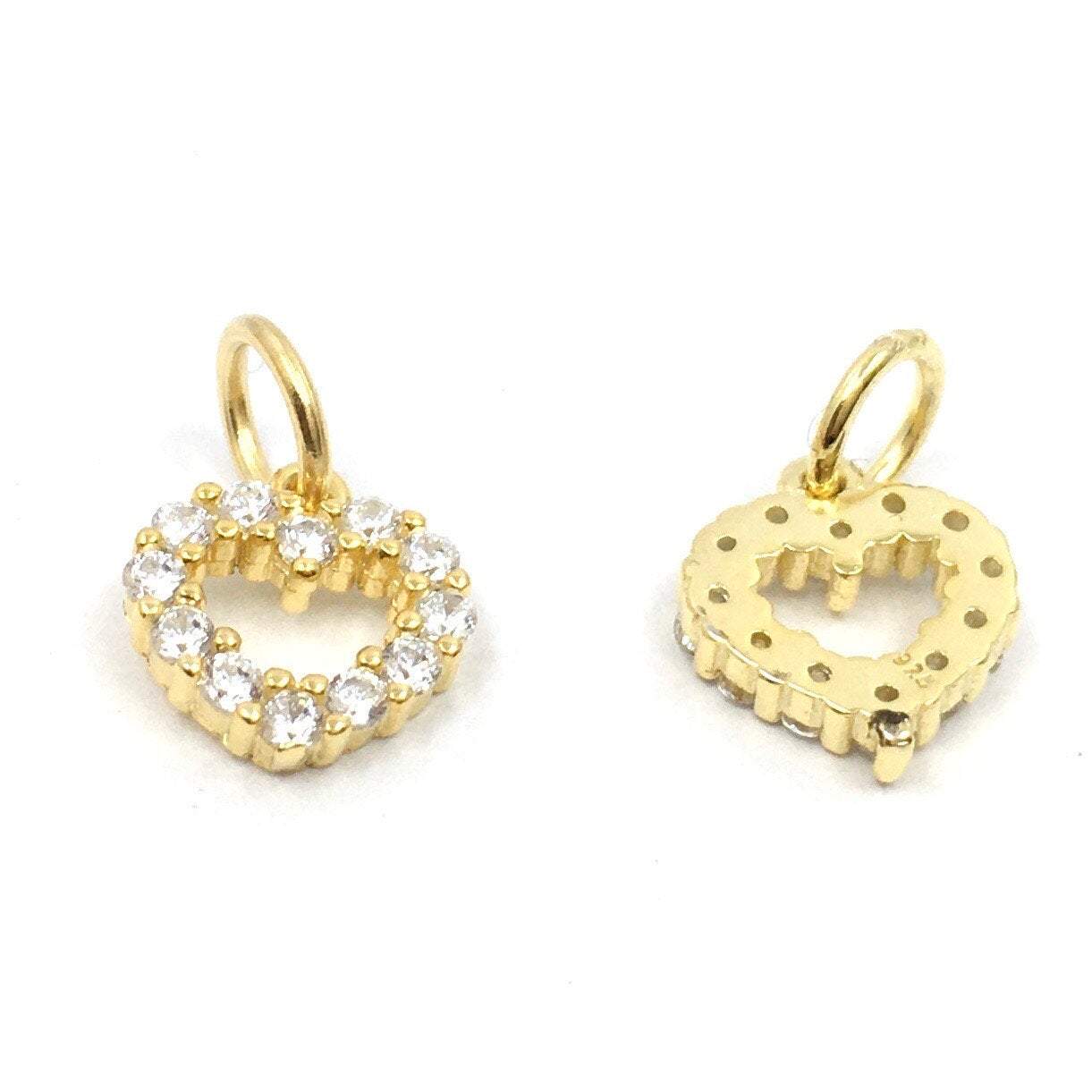 Gold/Silver Plated Flat Heart Open Charm | Bellaire Wholesale