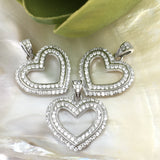 Sterling Silver CZ Heart Big Charm | Bellaire Wholesale