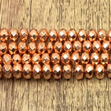 6mm Donut Rose Gold Faceted Hematite Bead | Bellaire Wholesale